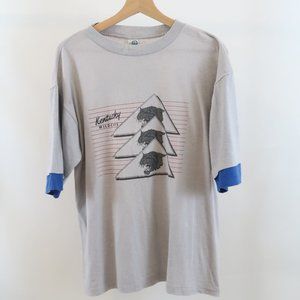 Vintage Kentucky Wildcats T-Shirt Gray Blue Size XL